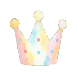 Partykrone Papier — 256×256 Pixel-Art-Sprite