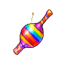 Cuerda de Pistola de Fiesta — sprite pixel art 256×256