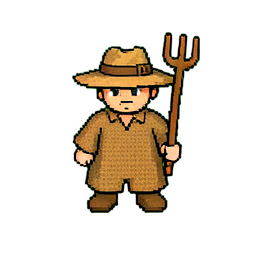 Peasant Farmer (16-Bit) - 256x256 pixel art sprite