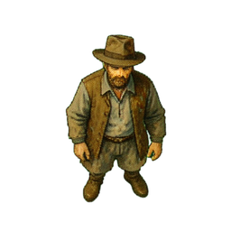 Peasant Farmer (Atmospheric) - 256x256 pixel art sprite