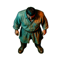 Peasant Farmer (Cinematic) - 256x256 pixel art sprite