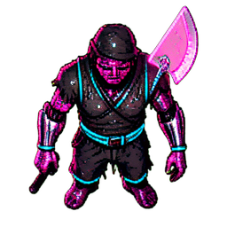 Peasant Farmer (Cyberpunk) - 256x256 pixel art sprite