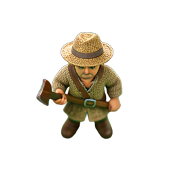 Peasant Farmer (HD-2D) - 256x256 pixel art sprite