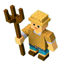 Peasant Farmer (Voxel) - 256x256 pixel art sprite