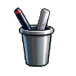 Taza para bolígrafos — sprite pixel art 256×256