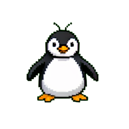 ペンギンの皇帝 — 256×256 ピクセルアートスプライト