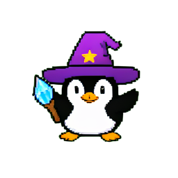 Penguin Wizard (16-Bit) — 256×256 pixel art sprite