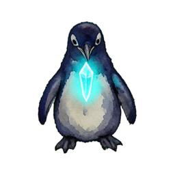 Penguin Wizard (Atmospheric) — 256×256 pixel art sprite