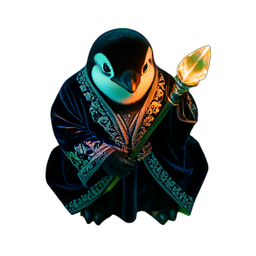 Penguin Wizard (Cinematic) - 256x256 pixel art sprite