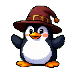 Penguin Wizard - 256x256 pixel art sprite