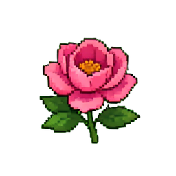 Pfingstrose — 256×256 Pixel-Art-Sprite