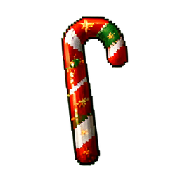 Bastón de caramelo menta — sprite pixel art 256×256