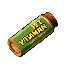 Masticable de vitamina para mascotas — sprite pixel art 256×256