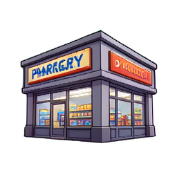 Farmacia droguería — sprite pixel art 256×256