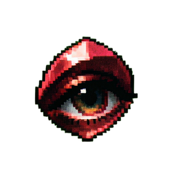 Phönixauge Rubin — 256×256 Pixel-Art-Sprite