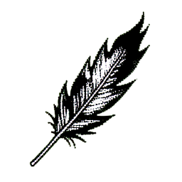 Phoenix Feather (1-Bit) - 256x256 pixel art sprite