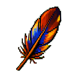 不死鳥の羽 — 256×256 ピクセルアートスプライト