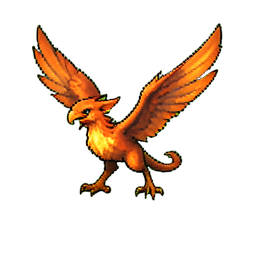 Flamme du Phénix — sprite pixel art 256×256
