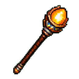 Báculo del Fénix — sprite pixel art 256×256
