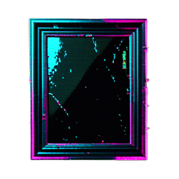 Fotorahmen (Cyberpunk) — 256×256 Pixel-Art-Sprite