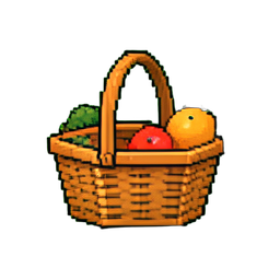 Cesta de picnic — sprite pixel art 256×256