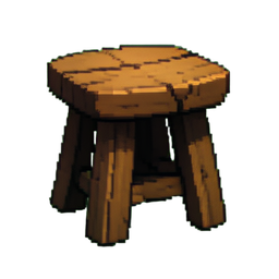 Banco de pinheiro — sprite pixel art 256×256