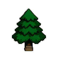 Pine Tree (16-Bit) - 256x256 pixel art sprite