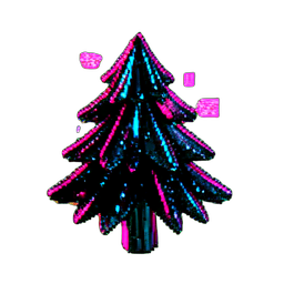 Pine Tree (Cyberpunk) - 256x256 pixel art sprite