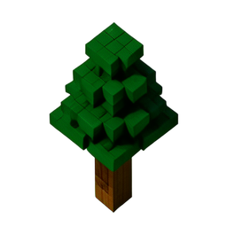 Pine Tree (Voxel) - 256x256 pixel art sprite