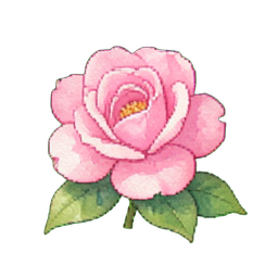Pink Camellia — 256×256 pixel art sprite