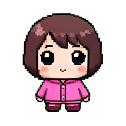 Pink Cardigan — 256×256 pixel art sprite