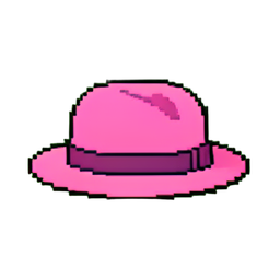 Pink Fedora — 256×256 pixel art sprite