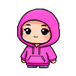 Sudadera con Capucha Rosa — sprite pixel art 256×256
