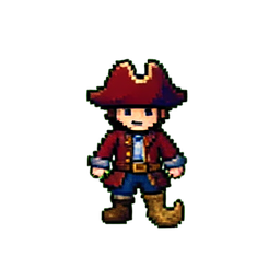Piratenkapitän (16-Bit) — 256×256 Pixel-Art-Sprite