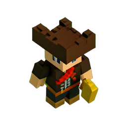 Pirate Captain (Voxel) - 256x256 pixel art sprite