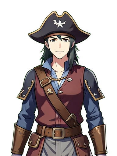Piratenmaat Frech — 384×512 Pixel-Art-Sprite