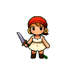 Pirate Girl (16-Bit) - 256x256 pixel art sprite