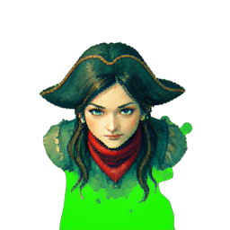 해적 소녀 (분위기) — 256×256 픽셀 아트 스프라이트