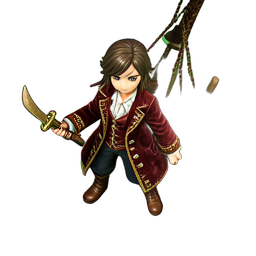 Pirate Girl (HD-2D) — 256×256 pixel art sprite