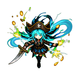 Niña pirata (VFX) — sprite pixel art 256×256