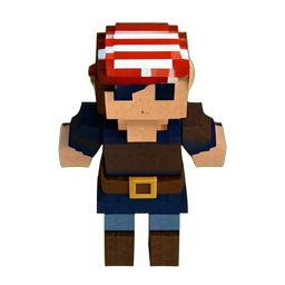 Pirate Girl (Voxel) - 256x256 pixel art sprite