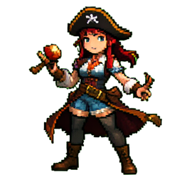 Pirate Girl - 256x256 pixel art sprite