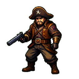 Piratenschütze — 256×256 Pixel-Art-Sprite
