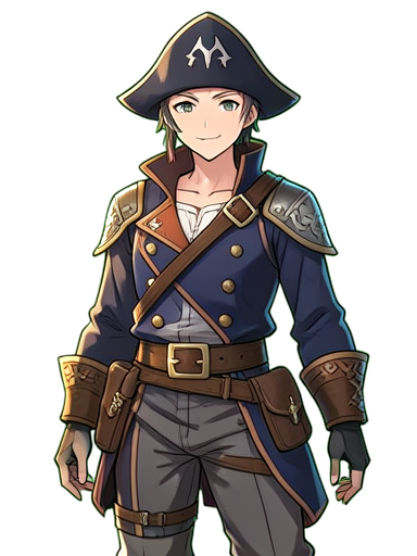 Navegador Pirata Agudo — sprite pixel art 384×512