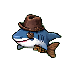 Requin Pirate (16-Bit) — sprite pixel art 256×256