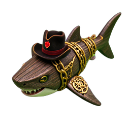 Pirate Shark (HD-2D) - 256x256 pixel art sprite