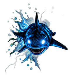 Pirate Shark (VFX) — 256×256 pixel art sprite