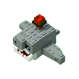 Tiburón Pirata (Voxel) — sprite pixel art 256×256