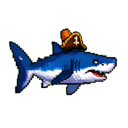 Pirate Shark - 256x256 pixel art sprite