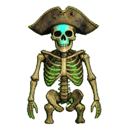 Pirate Skeleton (Atmospheric) - 256x256 pixel art sprite